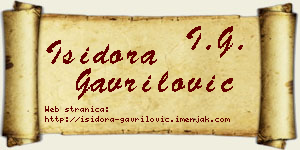 Isidora Gavrilović vizit kartica
